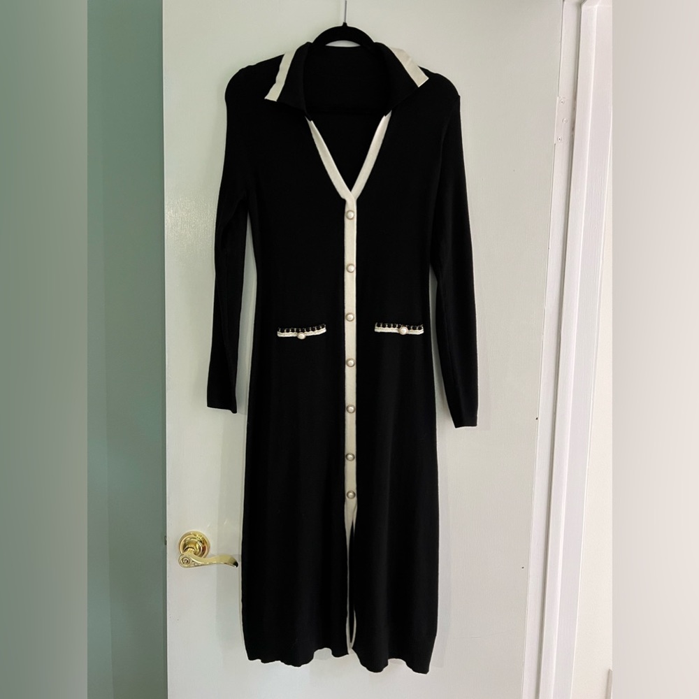 Shein Frenchy tweed style black dress